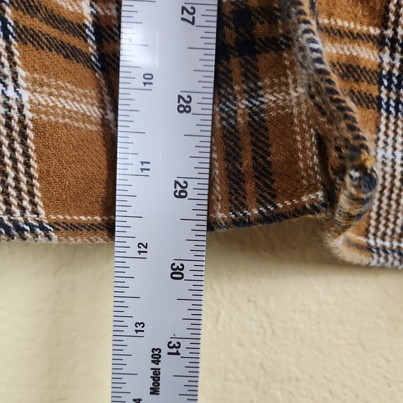 Dickies mustard yellow Black white Plaid Shacket Jacket Sz XL 100% cotton - Picture 5 of 7